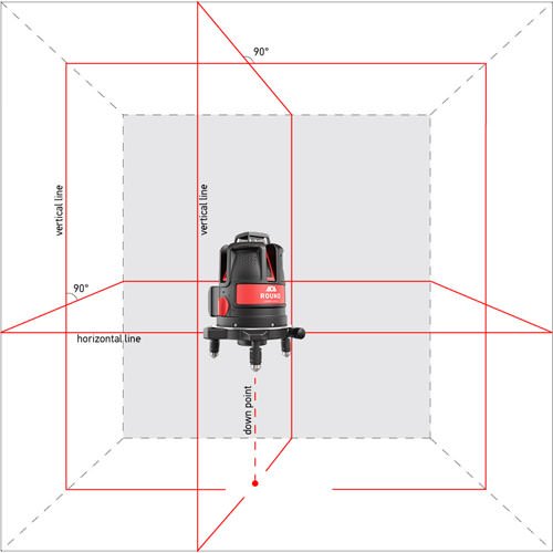 Máy lấy cốt 4 tia dọc, 1 tia ngang 360° Laser đỏ phím bấm cảm ứng