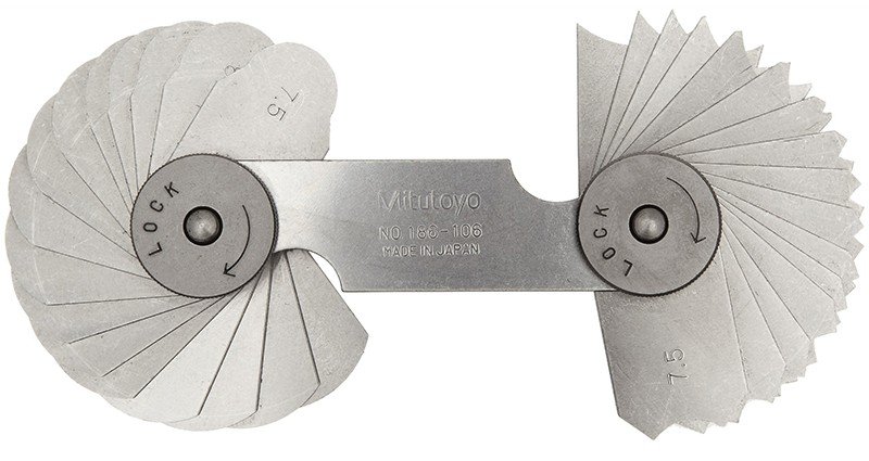 Bộ dưỡng đo bán kính 32 lá Mitutoyo 186-106 Bộ dưỡng đo bán kính 32 lá Mitutoyo 186-106