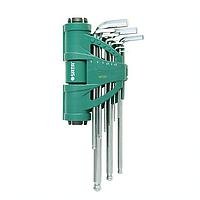 Bộ lục giác bi loại dài 9 chi tiết SATA 09124 (2-10mm)