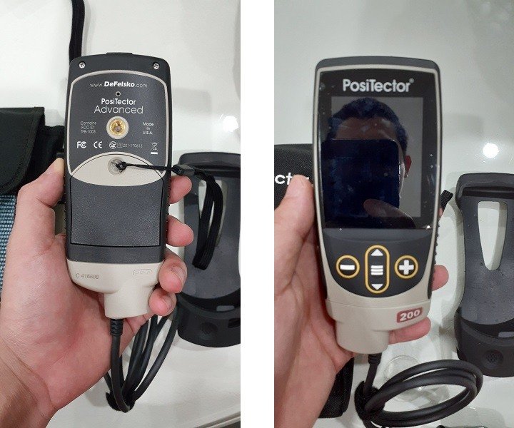 Máy đo độ dày lớp phủ DeFelsko PosiTector 200C3 mặt trước và mặt sau Máy đo độ dày lớp phủ DeFelsko PosiTector 200C3 mặt trước và mặt sau