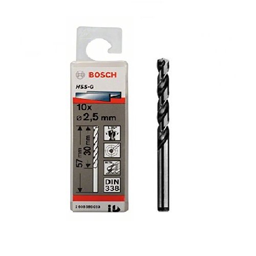 Mũi khoan sắt HSS-G 2.5mm Bosch 2608595053 (hộp 10 mũi)
