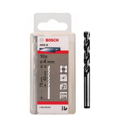 Mũi khoan sắt HSS-G 4mm Bosch 2608595059 (hộp 10 mũi)