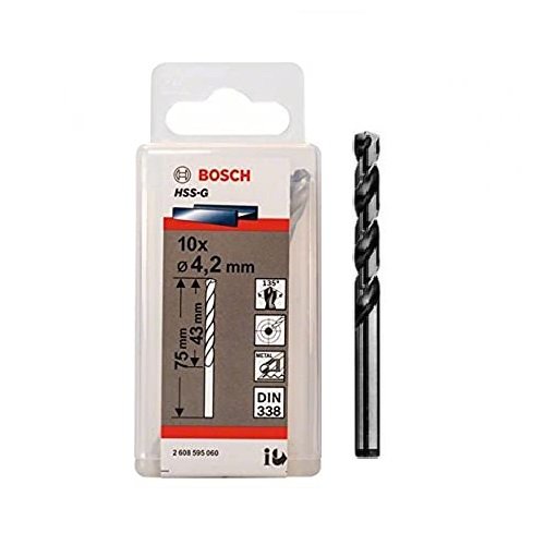 Mũi khoan sắt HSS-G 4.2mm Bosch 2608595060 (hộp 10 mũi)
