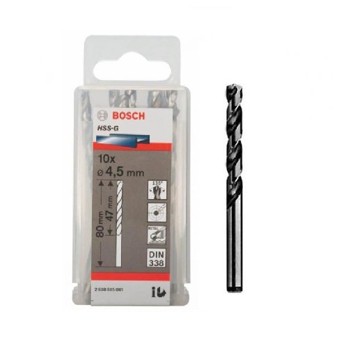 Mũi khoan sắt HSS-G 4.5mm Bosch 2608595061 (hộp 10 mũi)