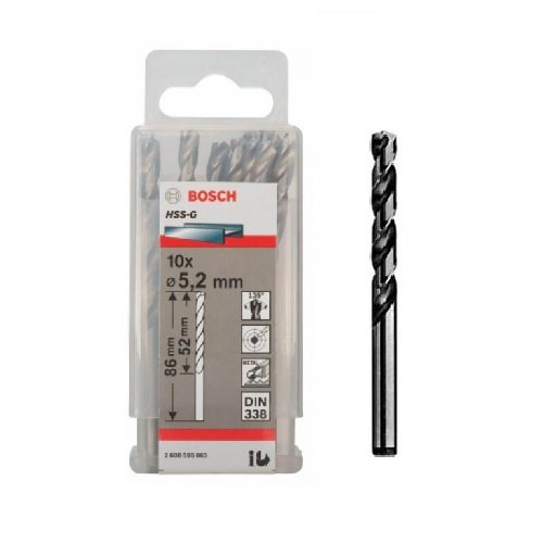 Mũi khoan sắt HSS-G 5.2mm Bosch 2608595063 (hộp 10 mũi)