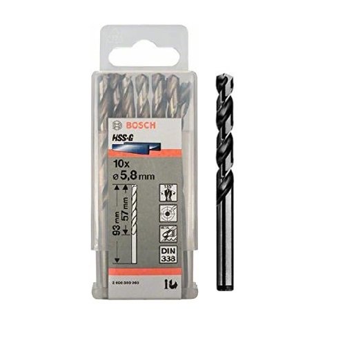Mũi khoan sắt HSS-G 5.8mm Bosch 2608595065 (hộp 10 mũi)