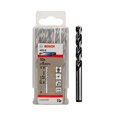 Mũi khoan sắt HSS-G 6mm Bosch 2608595066 (hộp 10 mũi)