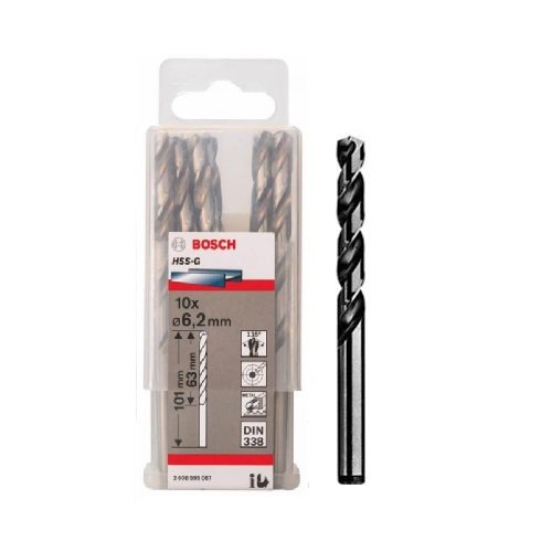 Mũi khoan sắt HSS-G 6.2mm Bosch 2608595067 (hộp 10 mũi)