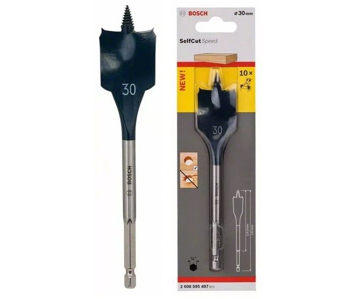 Mũi khoét gỗ đuôi cá SELFCUT 30x152mm Bosch 2608595497 Mũi khoét gỗ đuôi cá SELFCUT 30x152mm Bosch 2608595497