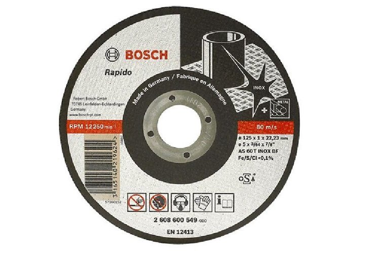 Đá cắt 125x1x22.2mm (Inox) Bosch 2608600549 Đá cắt 125x1x22.2mm (Inox) Bosch 2608600549