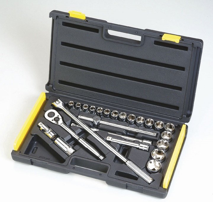 Bộ khẩu 1/2 inch 6 cạnh 25 chi tiết metric Stanley 86-589-1 Bộ khẩu 1/2 inch 6 cạnh 25 chi tiết metric Stanley 86-589-1