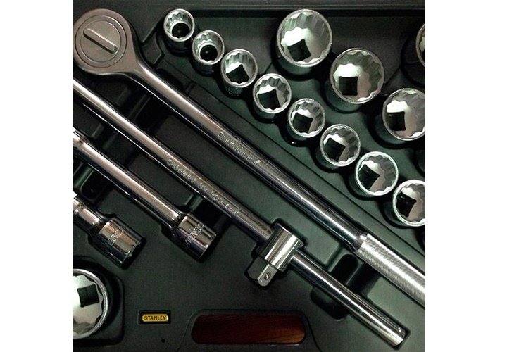 Bộ khẩu 3/4 inch 12 cạnh hệ metric 19 chi tiết Stanley 89-101