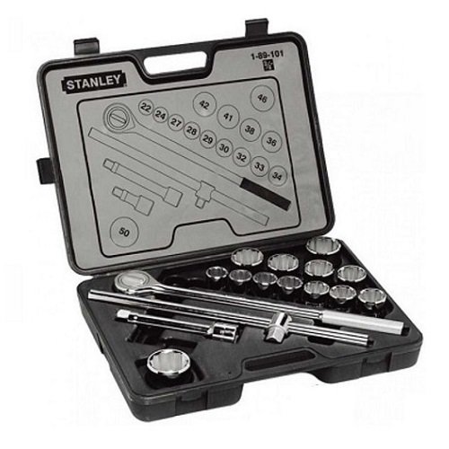 Bộ khẩu 34 inch 12 cạnh hệ metric 19 chi tiết Stanley 89-101