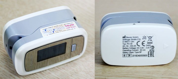 Các góc khác của máy đo nồng độ oxy và nhịp tim Beurer PO30 Các góc khác của máy đo nồng độ oxy và nhịp tim Beurer PO30