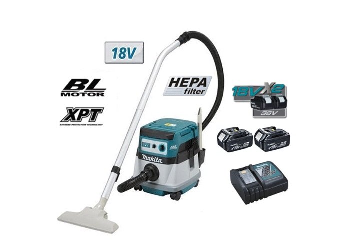 Máy hút bụi dùng pin Makita DVC863LRT2 (HEPA/BL)(18VX2)