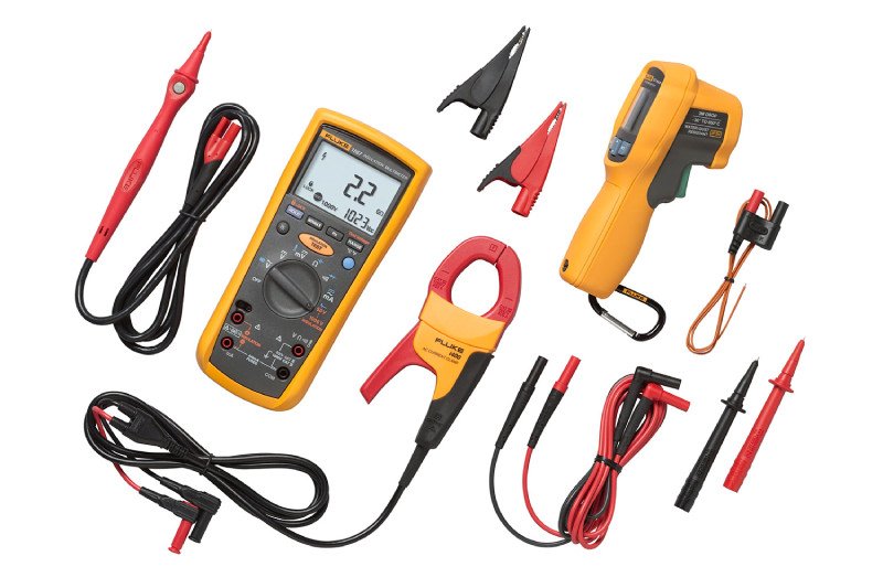 FLUKE 1587/ET là sự kết hợp của 3 công cụ hiện đại là đồng hồ vạn năng, kẹp đo dòng Fluke i400 và nhiệt kế hồng ngoại mini Fluke 62. FLUKE 1587/ET là sự kết hợp của 3 công cụ hiện đại là đồng hồ vạn năng, kẹp đo dòng Fluke i400 và nhiệt kế hồng ngoại mini Fluke 62.