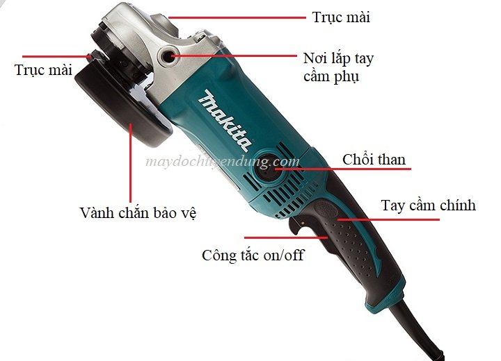 Chi tiết trên máy mài góc Makita GA7050 2000W