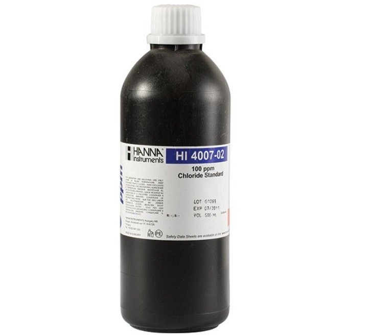 HI-4007-02 là dung dịch clorua tiêu chuẩn 100 ppm (mg / L) HI-4007-02 là dung dịch clorua tiêu chuẩn 100 ppm (mg / L)
