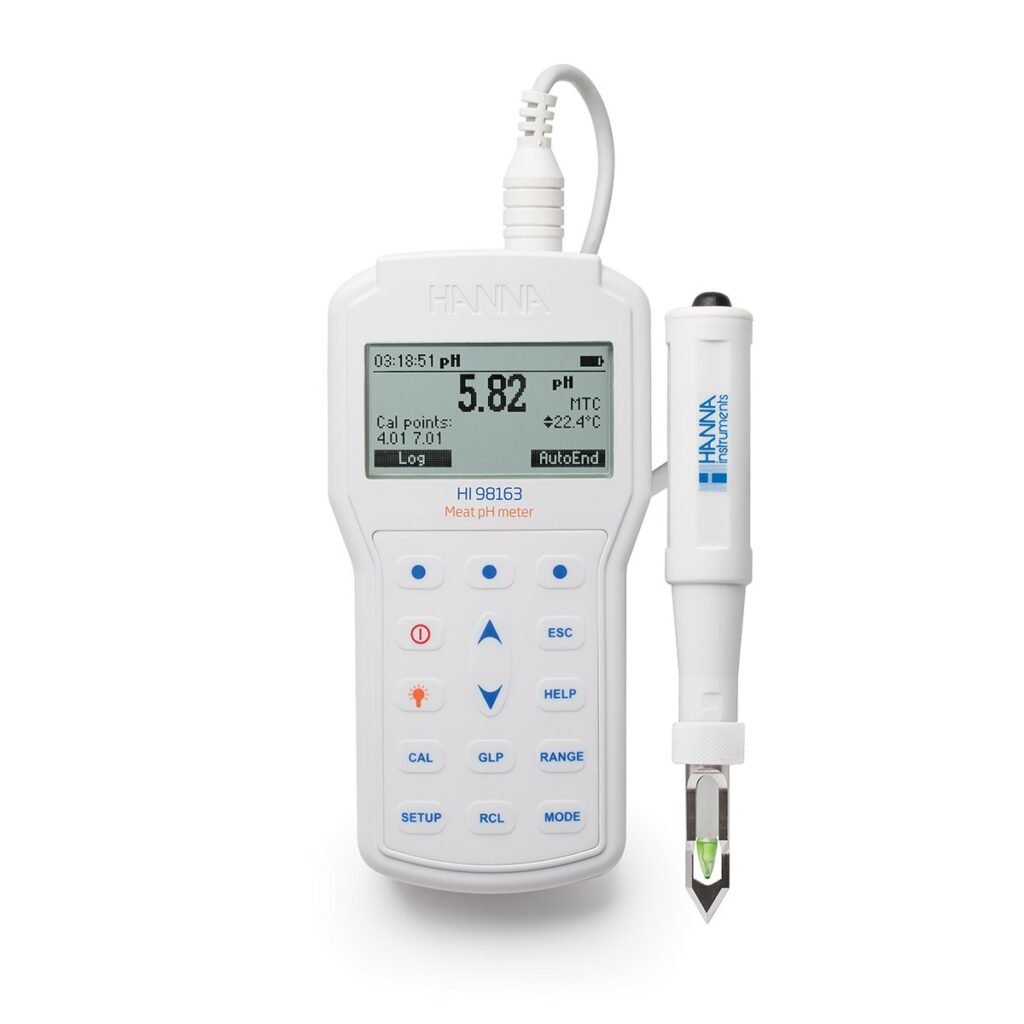 Máy đo pHNhiệt độ trong thịt Hanna HI98163 new