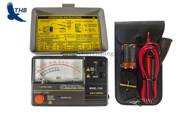 Bộ sản phẩm đồng hồ đo điện trở cách điện Kyoritsu 3165