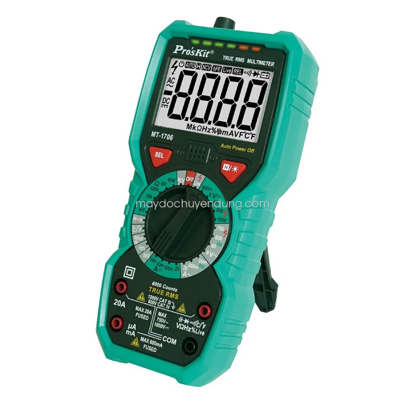 Thiết bị có khả năng đo dòng điện xoay chiều lên đến 1000V 