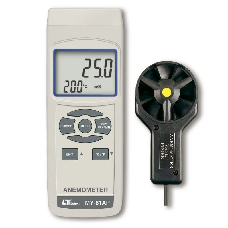 Lutron MY-81AP đo chính xác 5 đơn vị đo tốc độ gió và nhiệt độ
