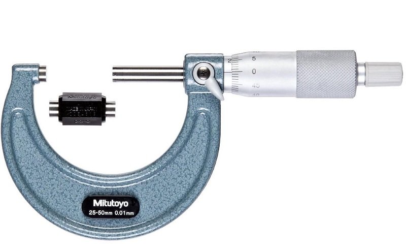 Panme đo ngoài thiết kế nhỏ gọn, dễ sử dụng, có khoảng đo từ 25mm - 50mm Panme đo ngoài thiết kế nhỏ gọn, dễ sử dụng, có khoảng đo từ 25mm - 50mm