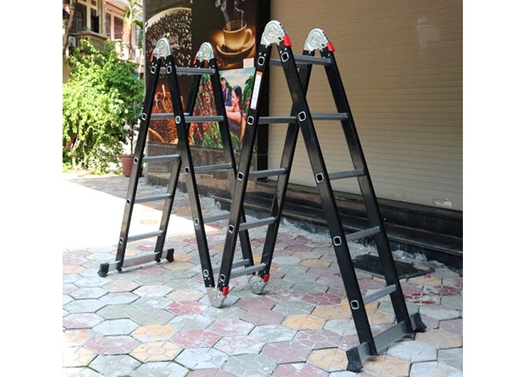 Hình ảnh thực tế của thang nhôm gấp đoạn