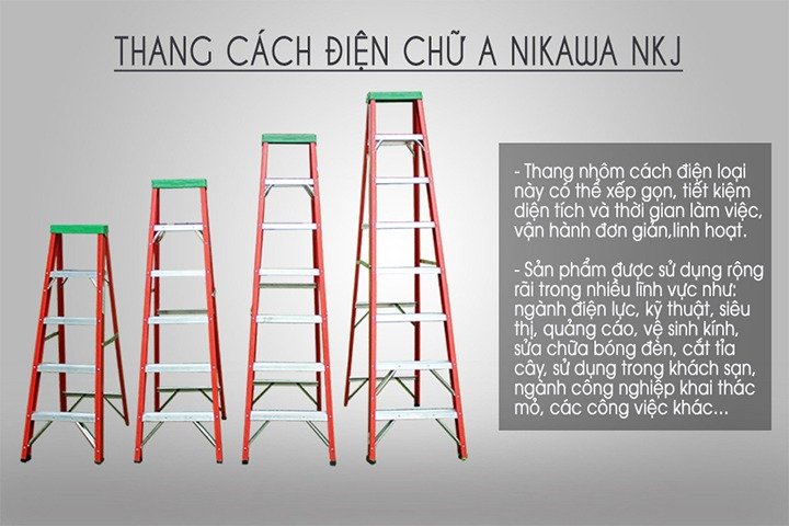 Chiều cao tương ứng của dòng thang nhôm gấp NKY Nikawa Chiều cao tương ứng của dòng thang nhôm gấp NKY Nikawa