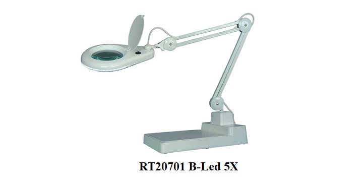 Kính lúp để bàn RT20701 B-Led 5X có chân đế vững chắc