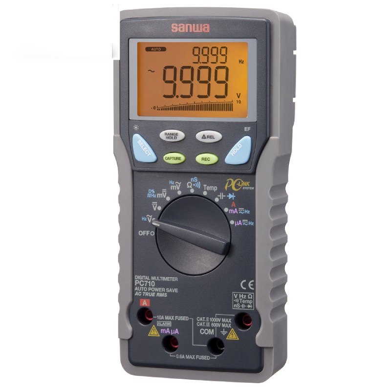 Sanwa PC710 có khả năng đo dòng điện lên đến 999.9V 