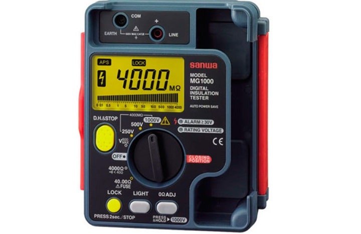 Máy đo điện trở cách điện; Megaohm Sanwa MG1000 bền bỉ Máy đo điện trở cách điện; Megaohm Sanwa MG1000 bền bỉ