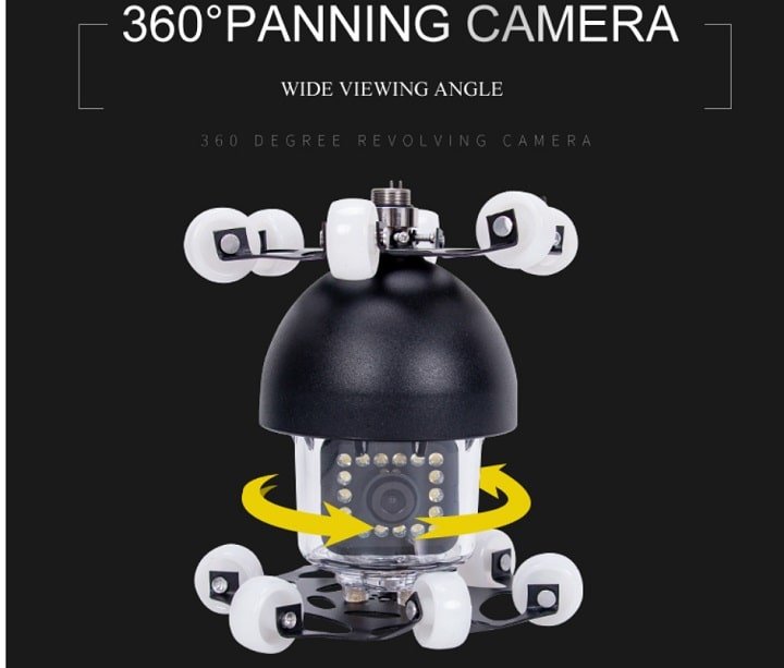 Camera có khả năng quay 360 độ, với độ phân giải HD 1000TVL Camera có khả năng quay 360 độ, với độ phân giải HD 1000TVL