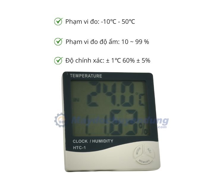 Ẩm nhiệt kế treo tường trong nhà HTC-1 Đặc điểm của ẩm nhiệt kế treo tường trong nhà HTC-1