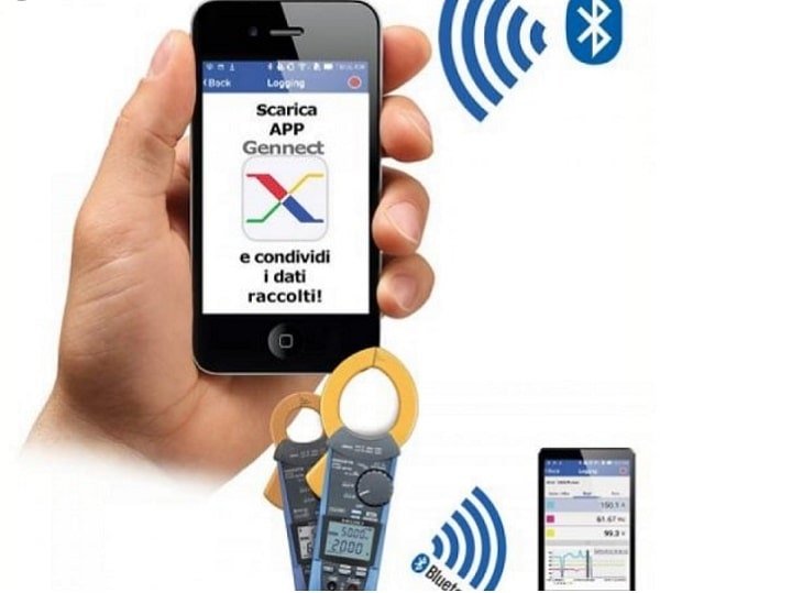 Công nghệ không dây Bluetooth® trong ampe kìm Hioki CM4372 thuận tiện khi quan sát kết quả đo Công nghệ không dây Bluetooth® trong ampe kìm Hioki CM4372