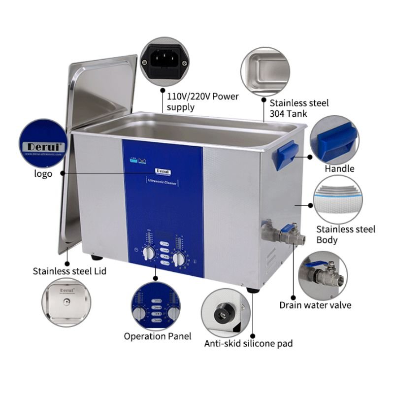 Bể rửa siêu âm Derui DR-DS450 được chế tạo từ thép không gỉ SUS304