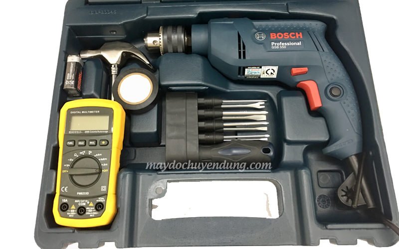Bosch GSB 550 Electrician đi kèm một đồng hồ đo điện Bosch GSB 550 Electrician đi kèm một đồng hồ đo điện