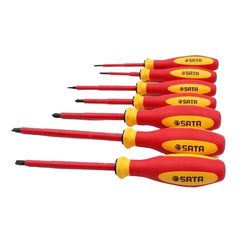 Bộ tuốc nơ vít 7 chi tiết cách điện 1000V VDE Sata 09301A