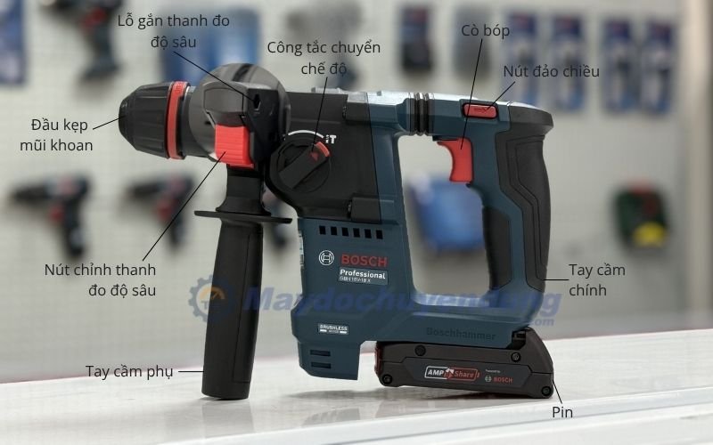 Máy khoan bê tông pin Bosch GBH 18V-18 X sở hữu công nghệ hiện đại