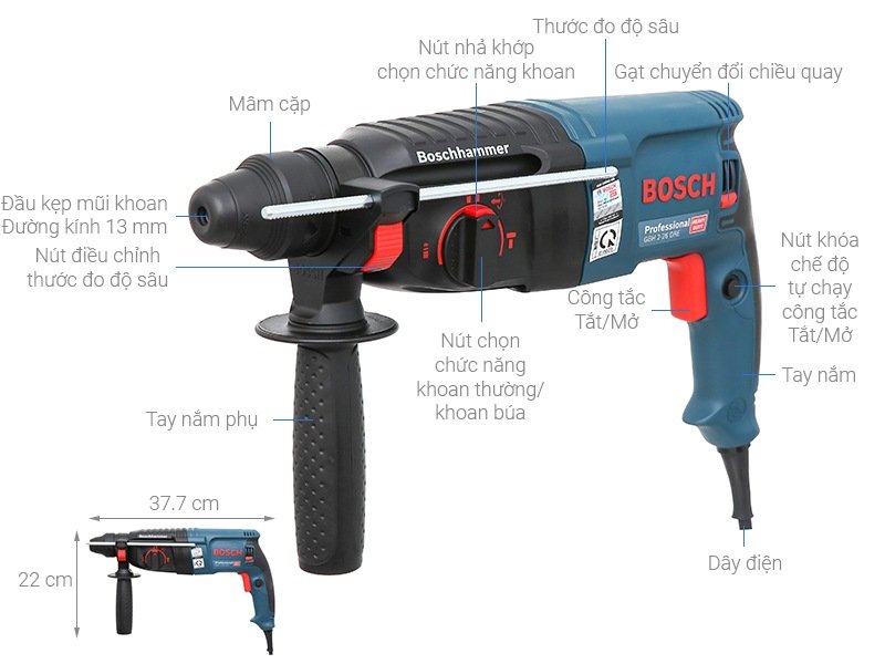 Máy khoan bê tông Bosch GBH 2-26DRE Máy khoan bê tông Bosch GBH 2-26DRE