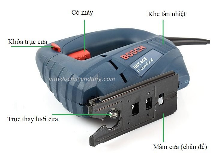 Cấu tạo máy cưa lọng Bosch GST 65E Cấu tạo máy cưa lọng Bosch GST 65E