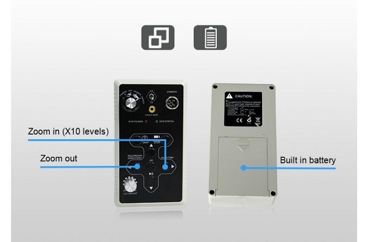 Chức năng thu phóng (cấp x10) & thời lượng pin 7 giờ 