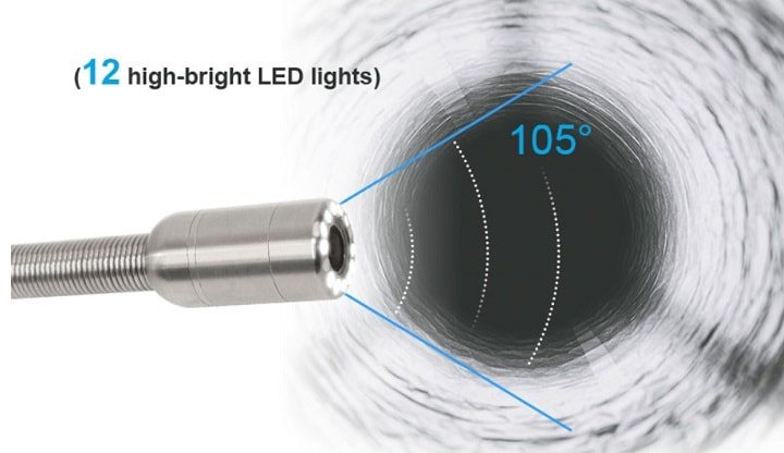 Camera soi ống nước A1-C23 sử dụng 12 đèn LED 