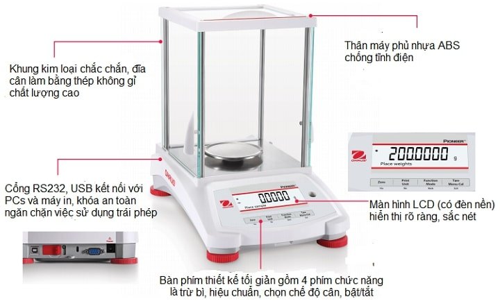 Cân phân tích Ohaus PX85 chất lượng cao từ hãng Ohaus của Mỹ