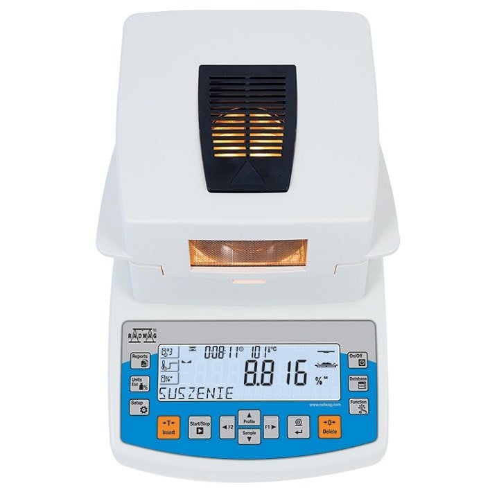 Cân phân tích ẩm Radwag MA 50.R sấy mẫu vật nhanh chính xác Cân phân tích ẩm Radwag MA 50.R sấy mẫu vật nhanh chính xác