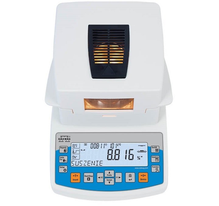 Cân sấy ẩm Radwag MA 110.R nhỏ gọn, bền chắc Cân sấy ẩm Radwag MA 110.R nhỏ gọn, bền chắc