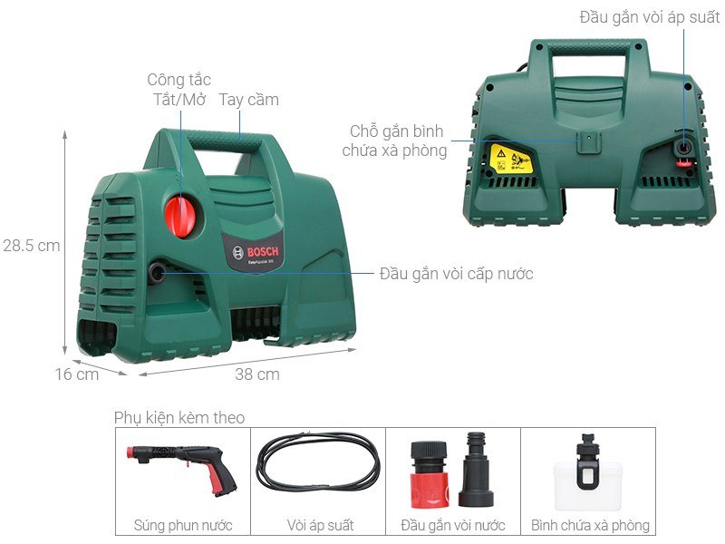 Cấu tạo máy rửa xe Bosch Aquatak 100