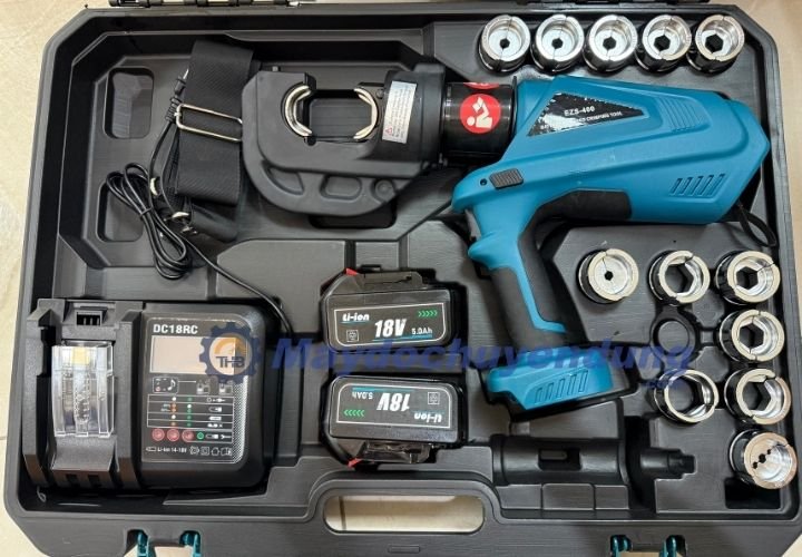 Bộ sản phẩm máy ép cos thủy lực dùng pin EZS-400 kèm pin sạc