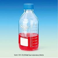 Chai thủy tinh trong suốt phòng thí nghiệm, có nắp vặn PP và vòi rót SciLab SL.Bot1111 (100/20ml, Φ56 X h100mm)