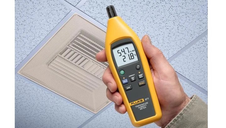 Máy đo độ ẩm, nhiệt độ Fluke 971 cấu tạo cầm tay nhỏ gọn Máy đo độ ẩm, nhiệt độ Fluke 971 cấu tạo cầm tay nhỏ gọn